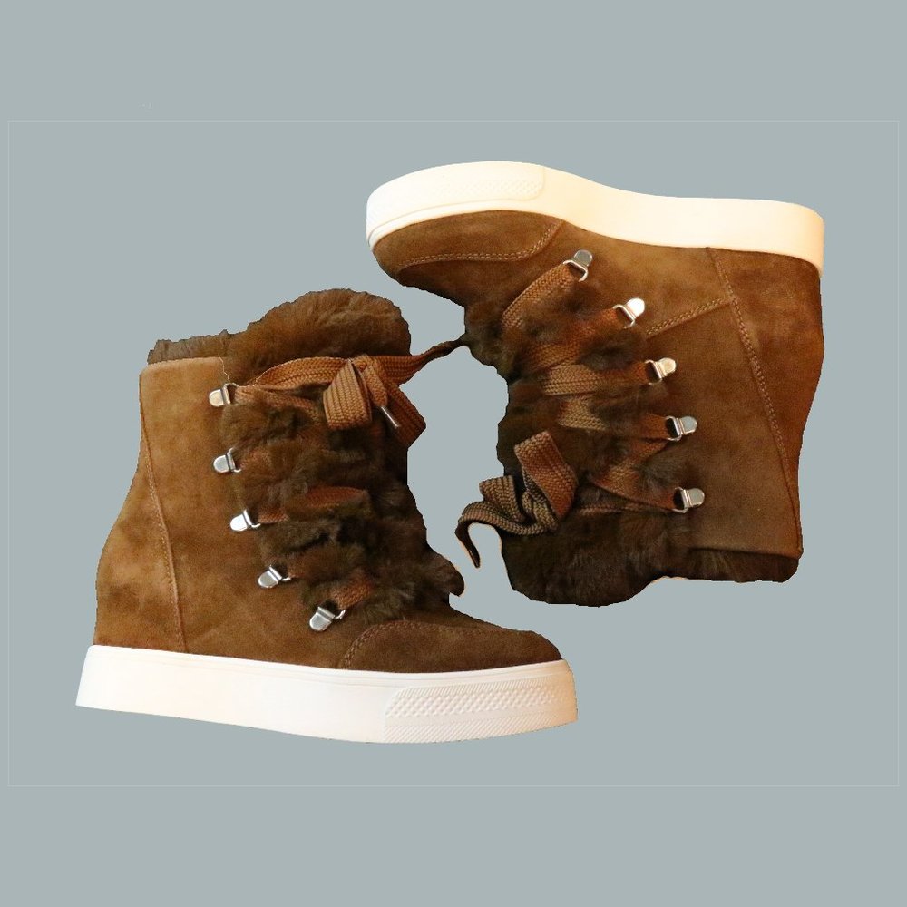 Steve Madden Wharton Fur Wedge Sneaker Boot